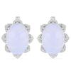 925 STERLING SILVER BLUE LACE AGATE GEMSTONE BIG STONE EARRINGS