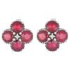 BUY GENUINE GLASS FILLED RUBY MULTI GEMSTONE EARRINGS IN 925 SILVER