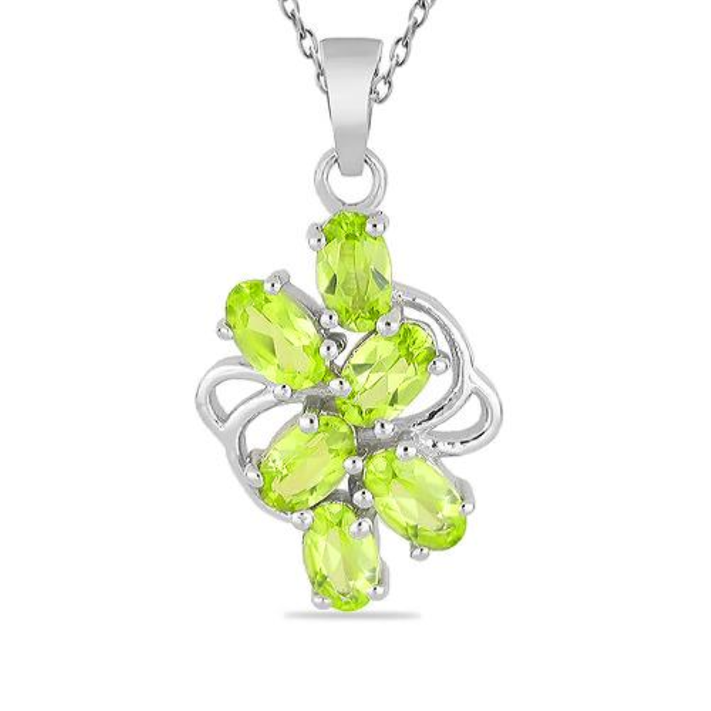 BUY 925 SILVER NATURAL PERIDOT GEMSTONE UNIQUE PENDANT