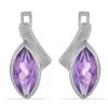 BUY AFRICAN AMETHYST SINGLE STONE EARRINGS IN 925 SILVER