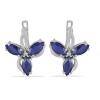 AUSTRALIAN BLUE SAPPHIRE FLORAL EARRINGS IN 925 STERLING SILVER