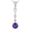 BUY AFRICAN AMETHYST GEMSTONE CLASSIC PENDANT IN 925 SILVER 