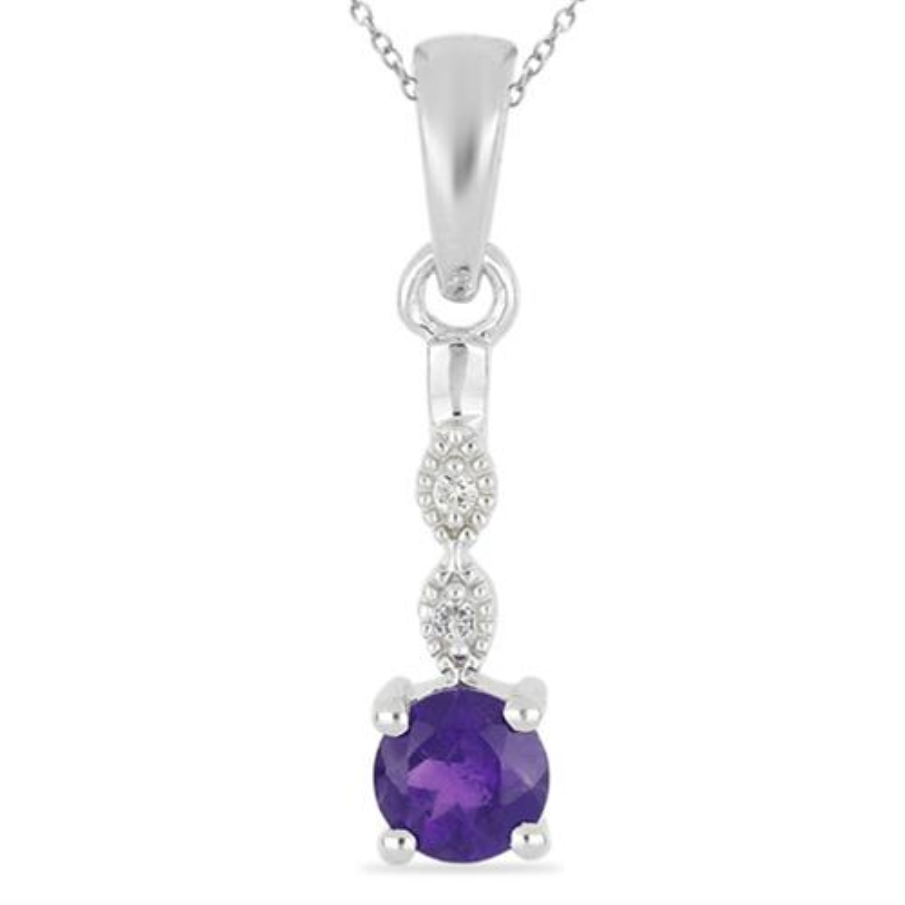 BUY AFRICAN AMETHYST GEMSTONE CLASSIC PENDANT IN 925 SILVER 