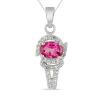 BUY STERLING SILVER REAL PINK TOPAZ GEMSTONE CLASSIC PENDANTS