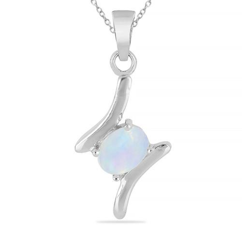 BUY NATURAL ETHIOPIAN  OPAL GEMSTONE PENDANT IN STERLING SILVER