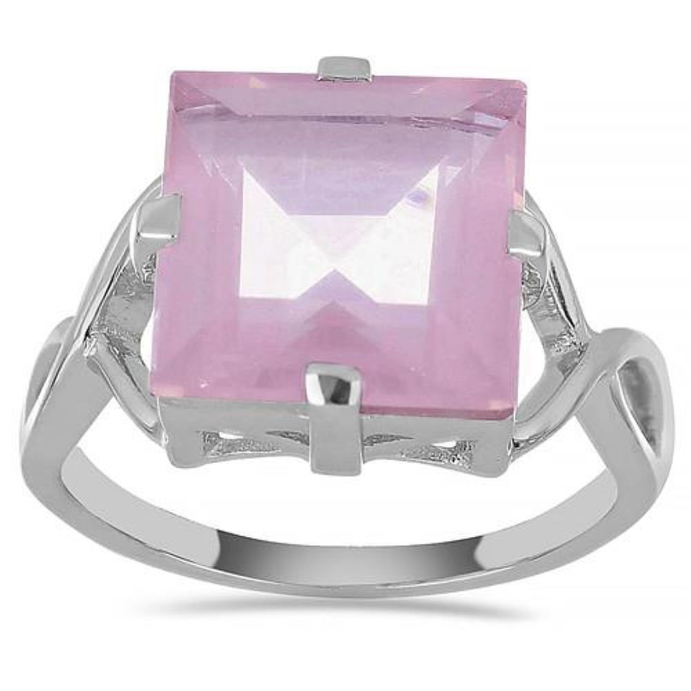BUY 925 SILVER NATURAL ROSE QUARTZ GEMSTONE BIG STONE RING