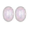 REAL ROSE QUARTZ GEMSTONE BIG STONE EARRINGS IN 925 SILVER | CUBIC ZIRCONIA ACCENT | WHOLESALE JEWELRY