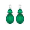 BUY REAL GREEN ONYX GEMSTONE EARRINGS IN STERLING SILVER
