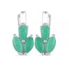 BUY EMERALD GEMSTONE EARRINGS IN STERLING SILVER