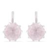 BUY STERLING SILVER NATURAL ROSE QUARTZ GEMSTONE BIG STONE EARRINGS