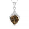 BUY 925 SILVER NATURAL SMOKY GEMSTONE CLASSIC PENDANT