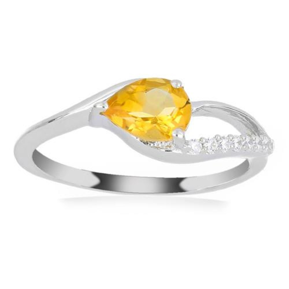 BUY NATURAL YELLOW SAPPHIRE GEMSTONE CLASSIC RING IN STERLING SILVER