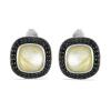 BUY STERLING SILVER GOLDEN RUTILE HALO EARRINGS WITH BLACK SPINEL – BULK WHOLESALE SUPPLIER USA | JEWELPIN