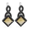 BUY STERLING SILVER GOLDEN RUTILE HALO EARRINGS WITH BLACK SPINEL – BULK WHOLESALE JEWELRY SUPPLIER USA | JEWELPIN