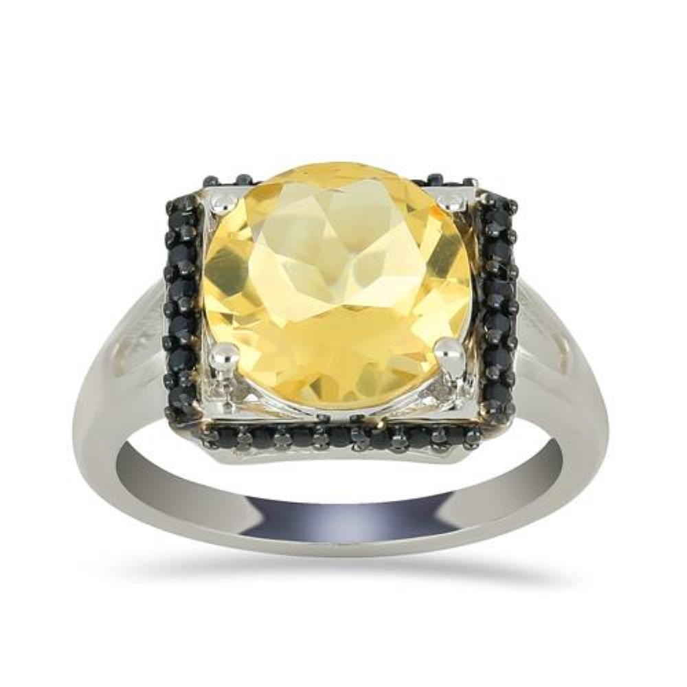 BUY BRAZILIAN CITRINE GEMSTONE BIG STONE RING IN STERLING  SILVER