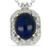 BUY REAL STAR SAPPHIRE GEMSTONE HALO PENDANT IN 925 SILVER