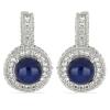 BUY 925 STERLING SILVER STAR SAPPHIRE HALO EARRINGS – BULK SUPPLIER USA & EUROPE | JEWELPIN