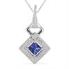 BUY 925 SILVER NATURAL  IOLITE GEMSTONE STYLISH HALO PENDANT