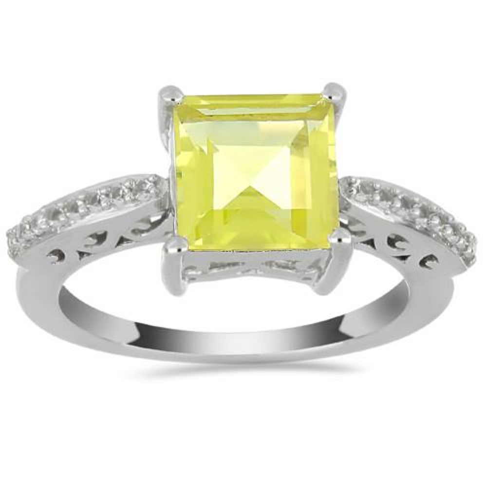 BUY 925 SILVER NATURAL LEMON TOPAZ GEMSTONE BIG STONE RING