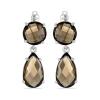 BUY 925 SILVER NATURAL SMOKY GEMSTONE BIG STONE EARRINGS