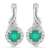 BUY NATURAL GREEN ONYX GEMSTONE HALO STYLISH EARRINGS IN 925 SILVER