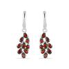 BUY 925 STERLING SILVER REAL GARNET GEMSTONE FLOWER EARRINGS