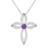 BUY 925 SILVER AFRICAN AMETHYST GEMSTONE CROSS PENDANT