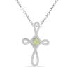BUY NATURAL PERIDOT GEMSTONE CROSS PENDANT IN STERLING SILVER