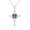 BUY STERLING SILVER  AFRICAN AMETHYST GEMSTONE CROSS PENDANT