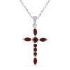 BUY REAL GARNET GEMSTONE CROSS  PENDANT IN 925 SILVER