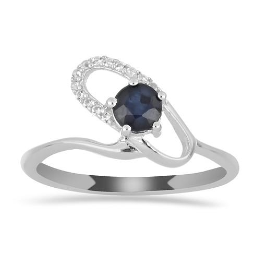 BUY BLUE SAPPHIRE GEMSTONE CLASSIC RING IN 925 SILVER