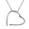 BUY STERLING SILVER NATURAL WHITE DIAMOND DOUBLE CUT HEART PENDANT
