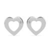 BUY STERLING SILVER NATURAL WHITE DIAMOND DOUBLE CUT GEMSTONE HEART EARRINGS