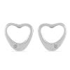 BUY NATURAL WHITE DIAMOND DOUBLE CUT GEMSTONE  HEART EARRINGS IN 925 SILVER