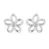 BUY 925 SILVER NATURAL WHITE DIAMOND DOUBLE CUT GEMSTONE FLORAL EARRINGS