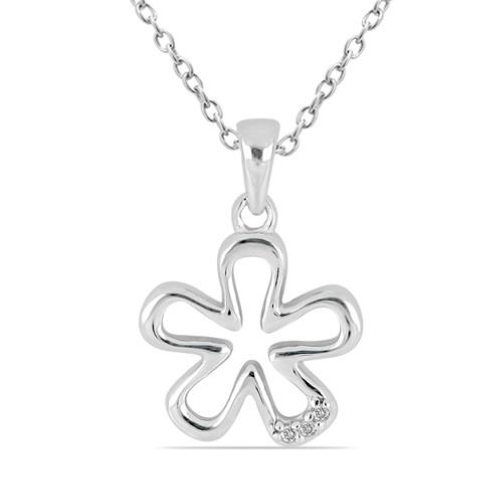 BUY 925 STERLING SILVER NATURAL WHITE DIAMOND DOUBLE CUT GEMSTONE PENDANT