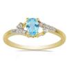 BUY 14K GOLD NATURAL SWISS BLUE TOPAZ GEMSTONE CLASSIC RING