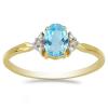 BUY 14K GOLD REAL SWISS BLUE TOPAZ GEMSTONE CLASSIC RING