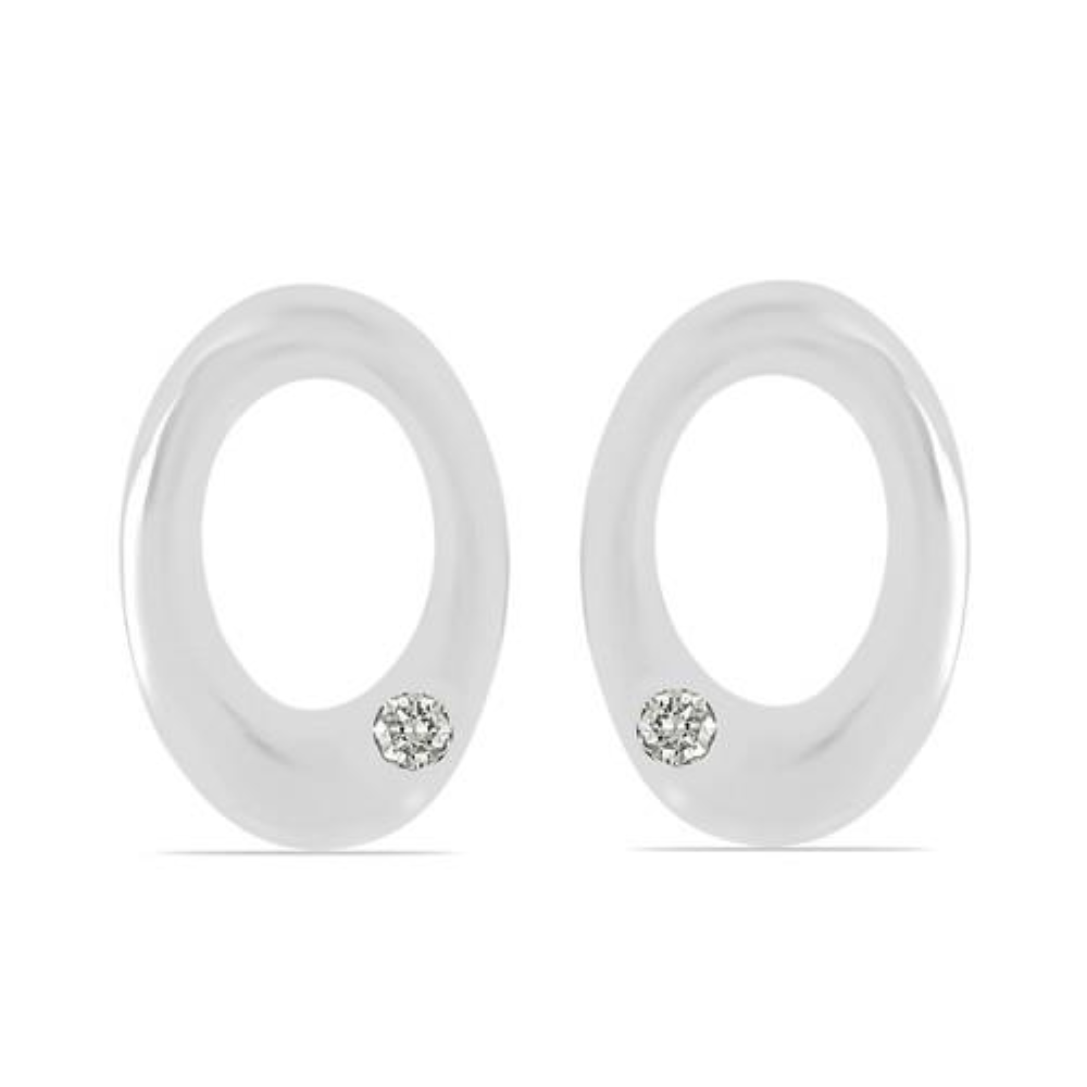 BUY 925 SILVER NATURAL WHITE DIAMOND  DOUBLE CUT GEMSTONE EARRINGS