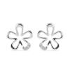 BUY NATURAL WHITE DIAMOND DOUBLE CUT GEMSTONE FLORAL EARRINGS IN 925 SILVER 