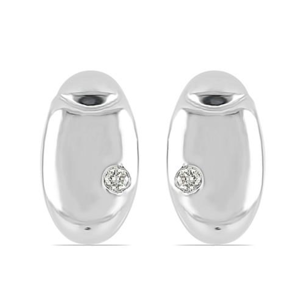 BUY STERLING SILVER NATURAL WHITE DIAMOND DOUBLE CUT GEMSTONE STYLISH  EARRINGS