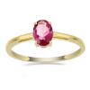 BUY 14K GOLD NATURAL RUBELLITE GEMSTONE SINGLE STONE RING