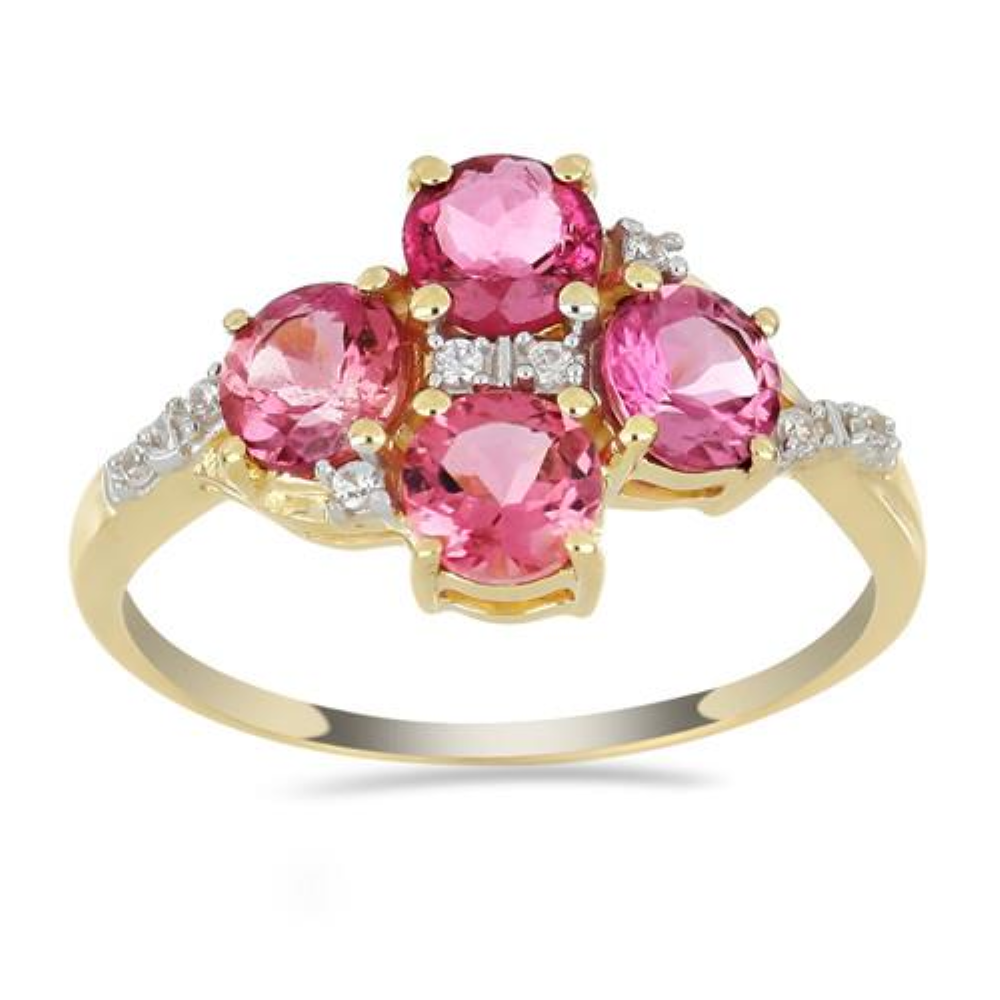 BUY 14K GOLD REAL RUBELLITE MULTI GEMSTONE STYLISH RING