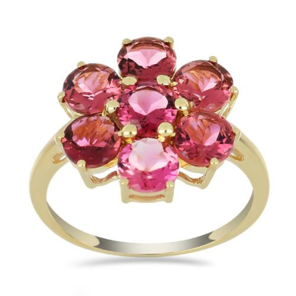 BUY 14K GOLD NATURAL RUBELLITE GEMSTONE STYLISH RING