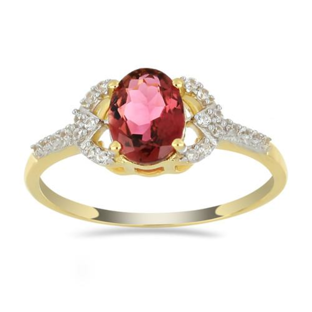 BUY 14K GOLD NATURAL RUBELLITE GEMSTONE CLASSIC RING