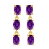 14K Gold Triple Oval Amethyst Drop Earring Exporters in UK - JewelPin