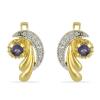 BUY 925 SILVER NATURAL IOLITE GEMSTONE CLASSIC EARRINGS – GOLD PLATED | JEWELPIN