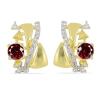 BUY 925 STERLING SILVER NATURAL GARNET GEMSTONE EARRINGS – GOLD PLATED CLASSIC DESIGN