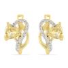 BUY 925 STERLING SILVER NATURAL CITRINE TRILLION GEMSTONE STYLISH EARRINGS WITH CUBIC ZIRCONIA – GOLD PLATED WHOLESALE JEWELRY