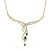 BUY STERLING SILVER GOLD PLATED STYLISH BLUE SAPPHIRE GEMSTONE NECKLACE
